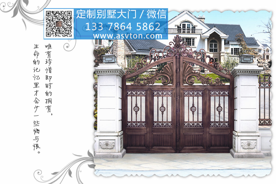 别墅大门,庭院大门,庭院围栏,早期的AISVAT庭院围墙大门设计效果图